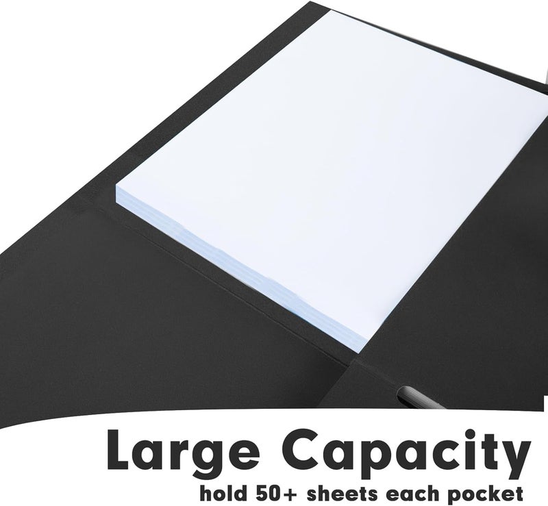 RAZCC Two Pocket Folders, 75 Pack 2 Pocket Folders Fit Letter Size Paper, Paper Folders with Pockets for School Office Business Home (Black) - Image 5